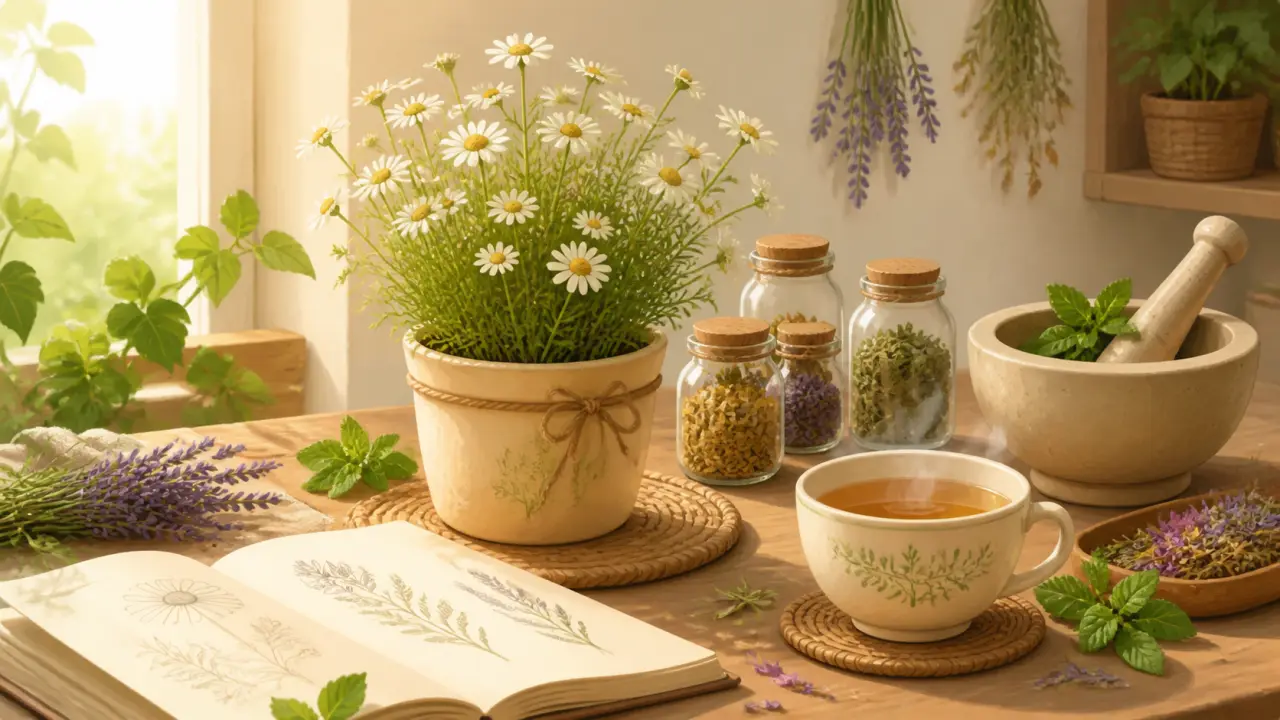Bannière illustration style année 2000 sur la phytothérapie et les plantes médicinales