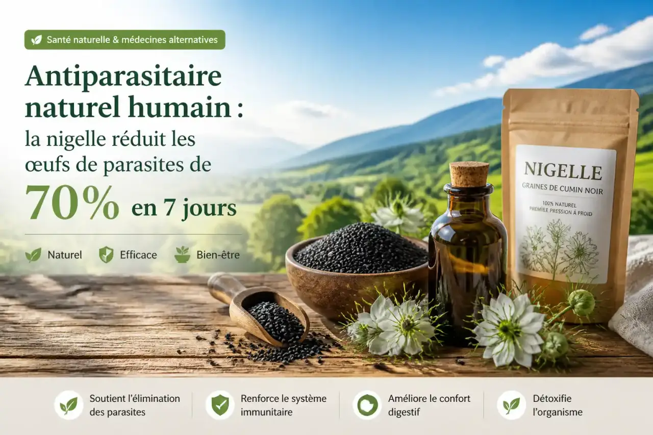 Antiparasitaire naturel humain : la nigelle réduit les œufs de parasites de 70 % en 7 jours