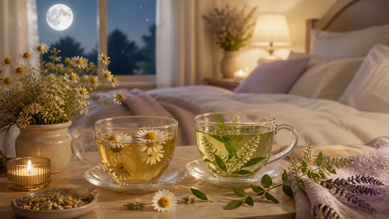Bannière illustrée sur la camomille et la verveine pour le sommeil