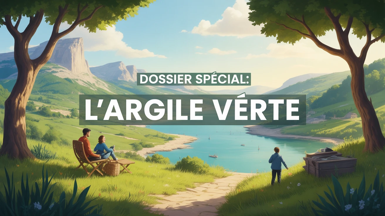 Bol d'argile verte et cuillère en bois
