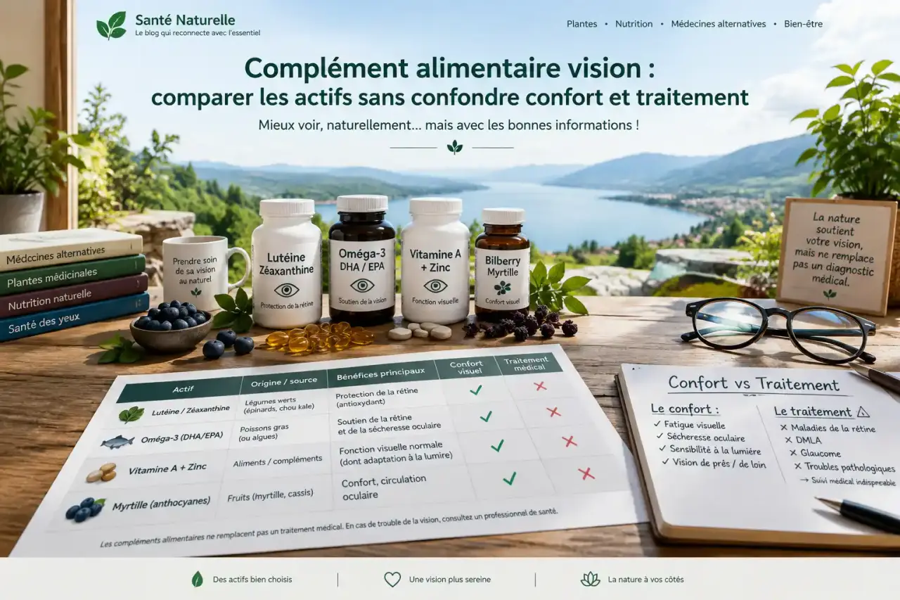 Complément alimentaire vision : comparer les actifs sans confondre confort et traitement